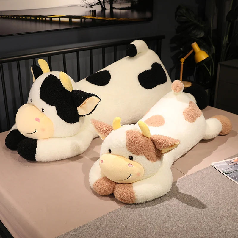 Lovely Milk Cow Plush Toy – Cartoon Stuffed Animal Cattle Dolls Sleeping Pillow for Baby Girls Birthday Gifts