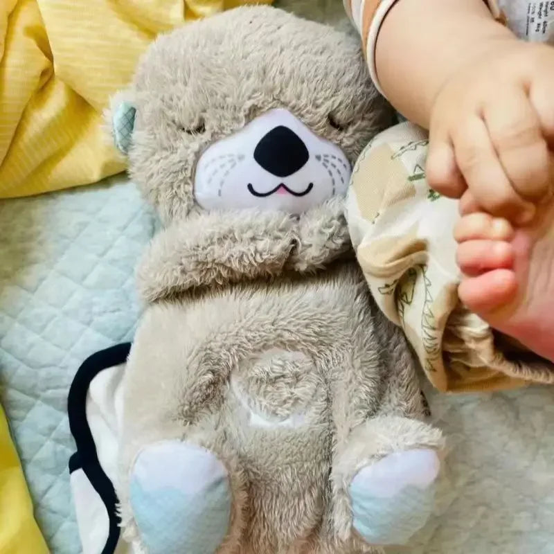 Baby Breath Baby Bear Soothes Otter Plush Toy - Child Sleep Companion with Soothing Music, Sound, and Light