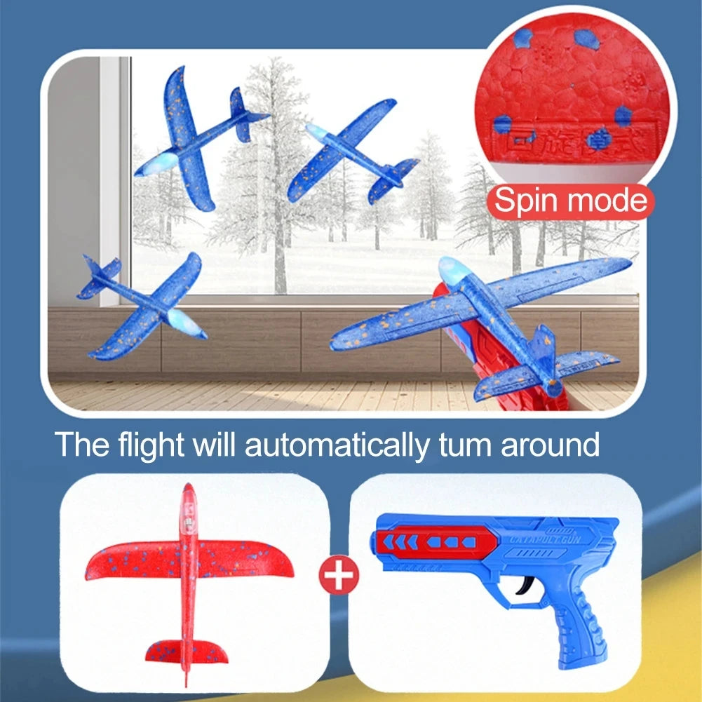 Airplane Launcher Toys for Kids - Catapult Guns with Foam Planes