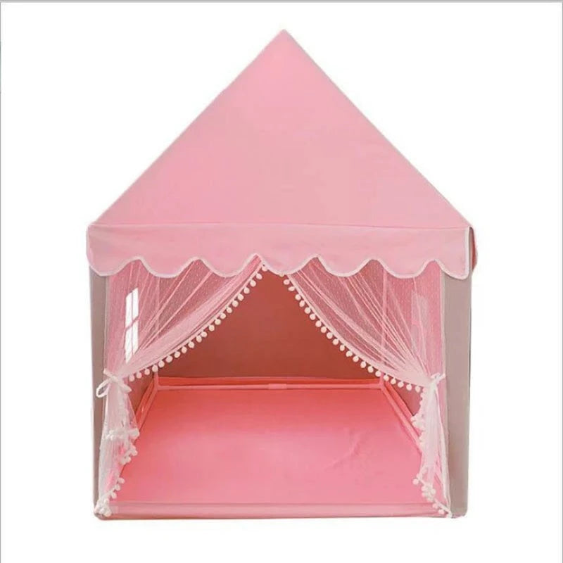 Portable Children's Tent Folding Kids Tipi – Large Pink Princess Castle Play House for Baby Girls Room Decor