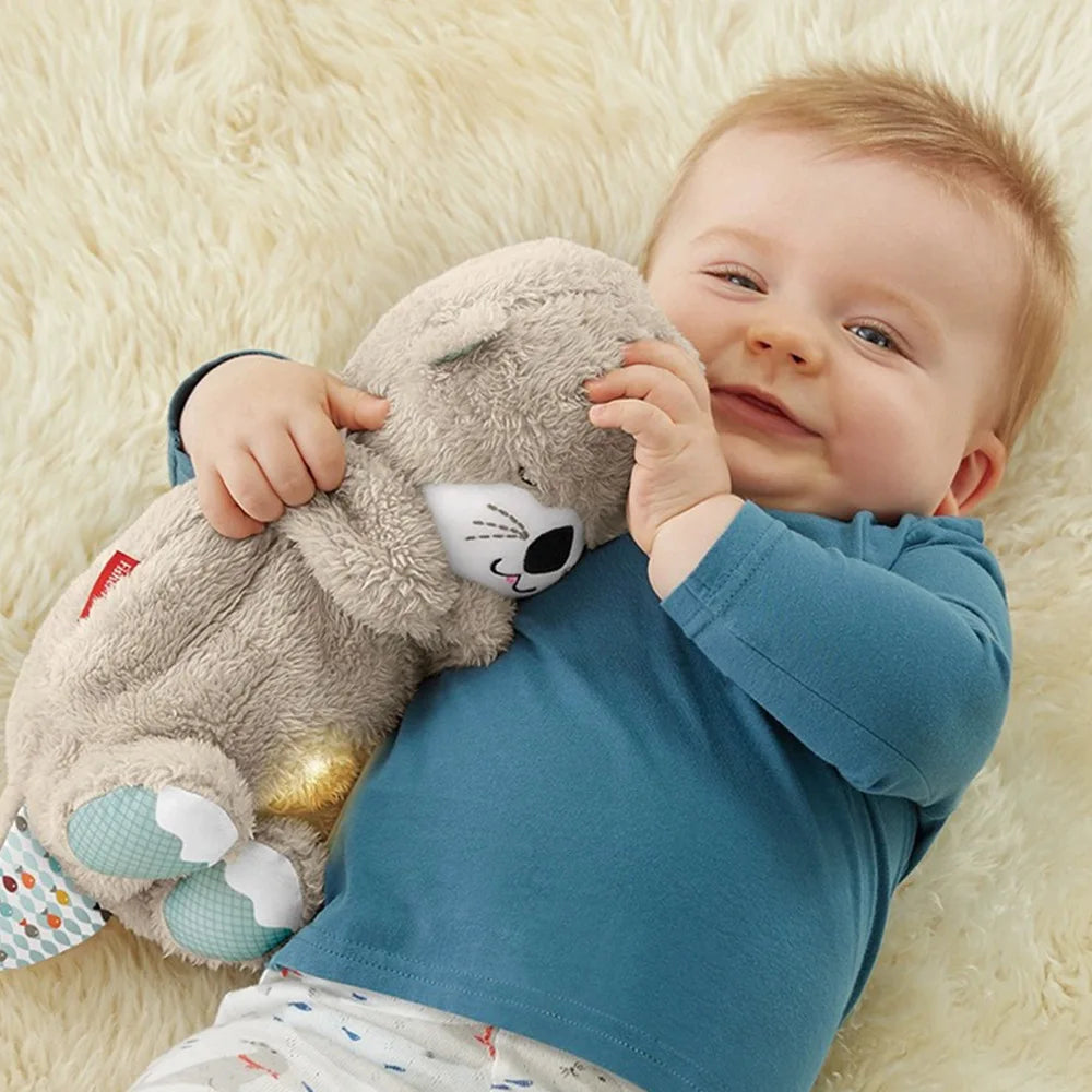 Baby Breath Baby Bear Soothes Otter Plush Toy - Child Sleep Companion with Soothing Music, Sound, and Light